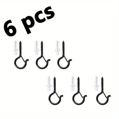 Hanger Hooks with Safety Buckle,Windproof Screw Hooks for Hanging Outdoor String Lights,Ceiling Hooks  Plants,Christmas Lights