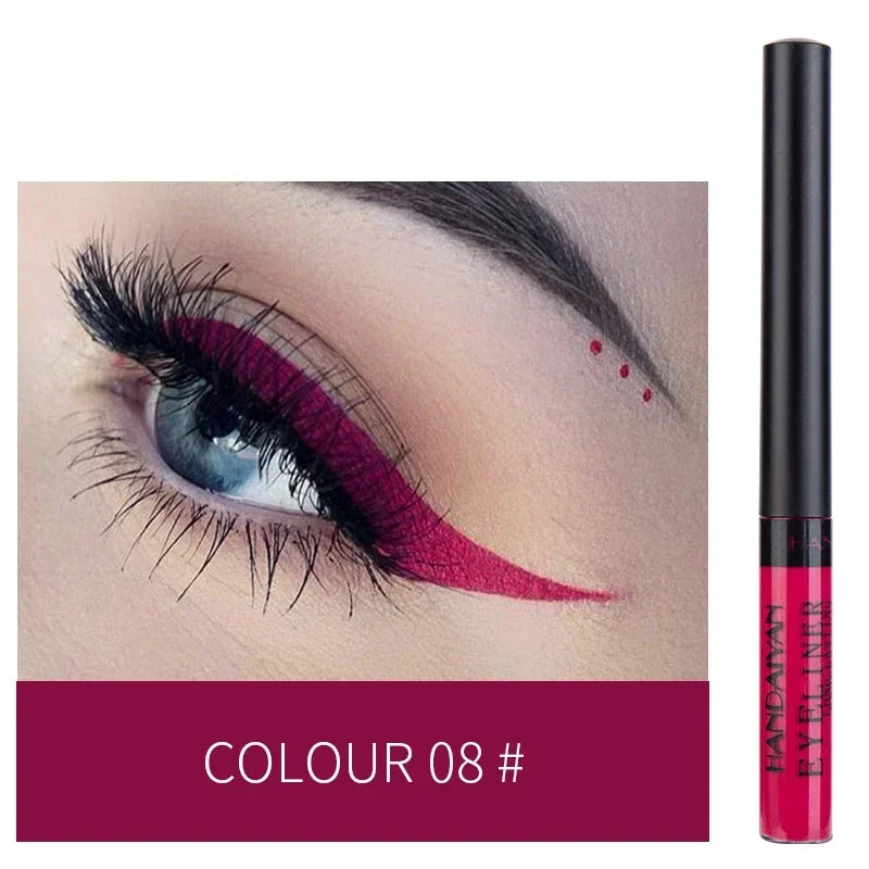 12 Colors Colorful Liquid Eyeliner Pencil Waterproof Long-Lasting  Quick-Dry No Blooming Blue Pink Eye Liner Pen Cosmetics Tools