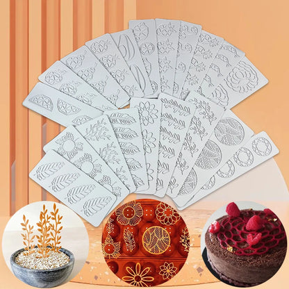 Multi leaf geometric flower silicone cake lace mold Cake decoration tools DIY Leaf Baking Decoration Border decoration lace mold