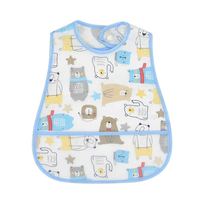 Adjustable Baby Bibs Waterproof Pocket Lunch Feeding Bibs
