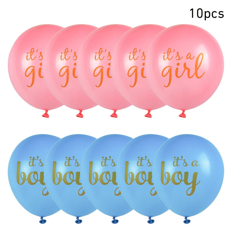 10pcs Oh Baby Printed Latex Balloons It is A Boy Girl Balloon Birthday Party Baby Shower Decoration Boy Girl Gender Reveal decor
