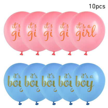 10pcs Oh Baby Printed Latex Balloons It is A Boy Girl Balloon Birthday Party Baby Shower Decoration Boy Girl Gender Reveal decor