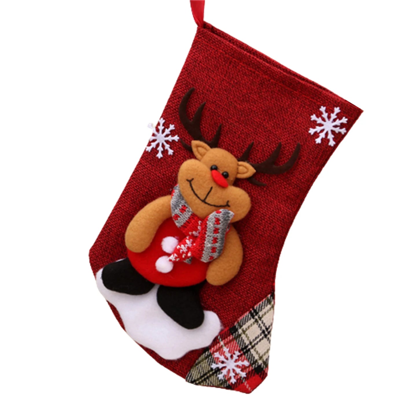 Christmas Hangings Classic Christmas Elements Printed Stocking