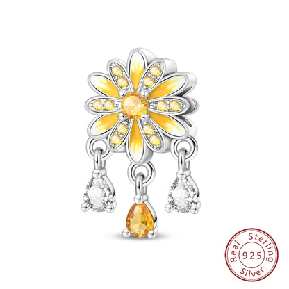 Springtime Charms 925 Sterling Silver Swallow Snail Butterfly Flower Charms Beads Fit Qikaola Bracelet DIY Birthday Jewelry Gift