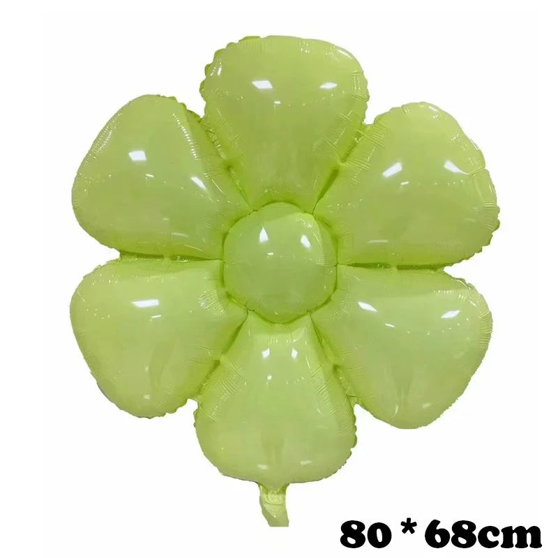40‑Inch Yellow & White Macaron Daisy Number Foil Balloon