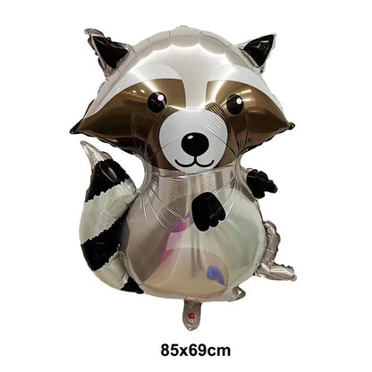 Woodland Animals Foil Balloon Set – Fox, Hedgehog, Raccoon, Deer & Bear Forest Theme Party Decor