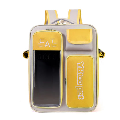 Cat backpack, outing schoolbag, double-shoulder pet bag, cat for travel, dog and cat supplies, transparent large-capacity portab