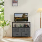 TV Stand Dresser For Bedroom With 5 Fabric Drawers Storage JHK