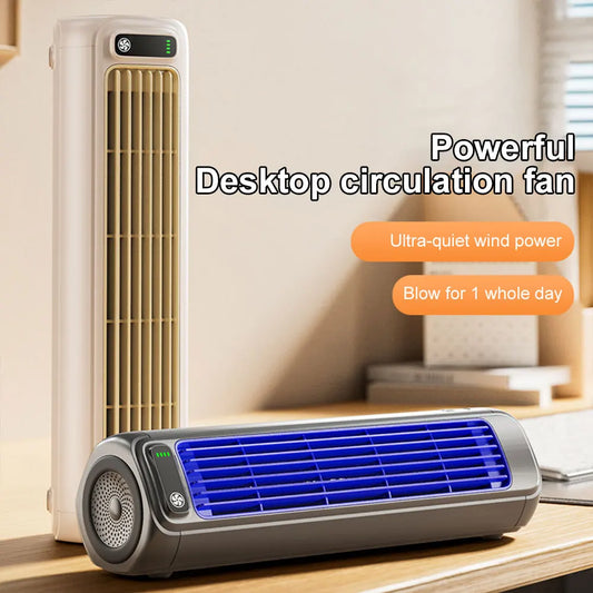 Portable Tower Fan 3 Speeds Personal Fan Rechargeable Standing Fan Wall Mount Fan for Bedroom Living Room Office