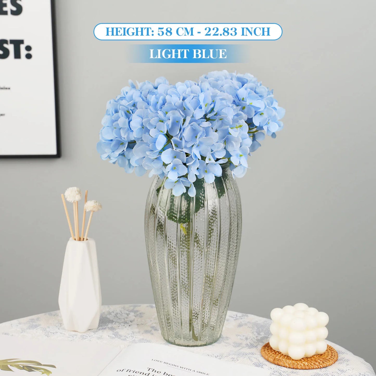 1 bouquet Artificial Silk Peony Hydrangea Flower Home Wedding Party Birthday New Year Valentines Day Floral Decor