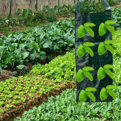 3/1pc Hanging Strawberry Planting Bag Fruit Vegetable Breathable Grow Bag Foldable Storage Indoor Outdoor Yard Garden Home Decor