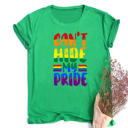 Rainbow Can't Hit My Pride Print Women Tshirt