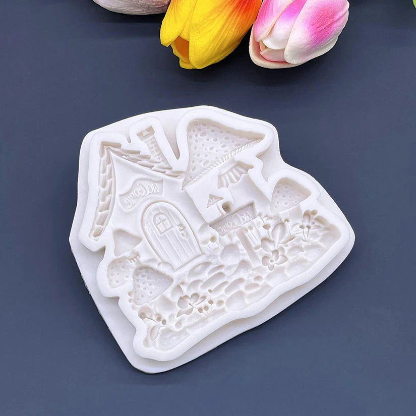 Mushroom House Silicone Sugarcraft Mold Resin Tools Cupcake Baking Mould Fondant Cake Decorating Tools