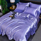 Luxury Ice Silk Bedding Set Satin Silky Duvet Cover Set With Pillowcase High-end Home Textiles Solid Color Bed Cover Sets