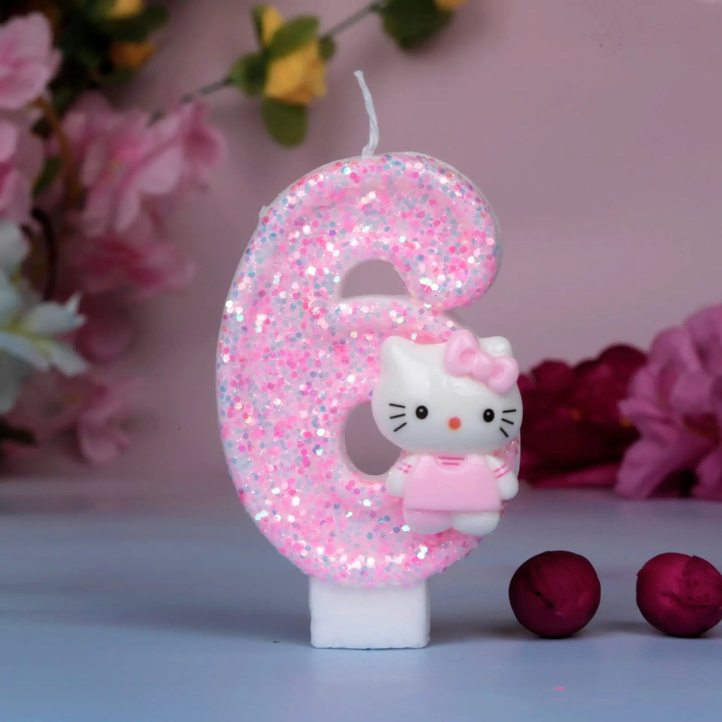Sanrio Cute Hello Kitty Fun Digital Candles Creative Kawaii  Cartoon Pattern Party Decoration Supplies Birthday Cake Accessories