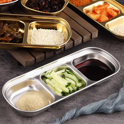 Small Sauce Bowl Kitchen Seasoning Dipping Dish Korean Style Stainless Steel 304 Multifunctional Tableware For Barbecue Dinner