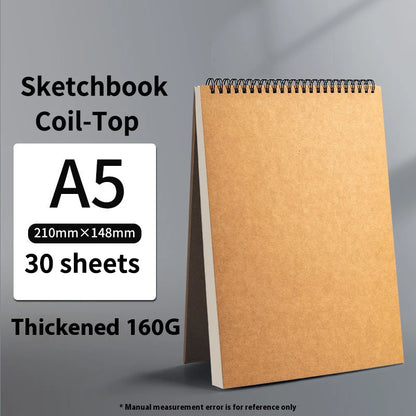 Borrence Spiral Sketchbook – Thick 160 GSM Paper in A3/A4/A5/8K/16K Sizes for Drawing, Watercolor & Art School Use