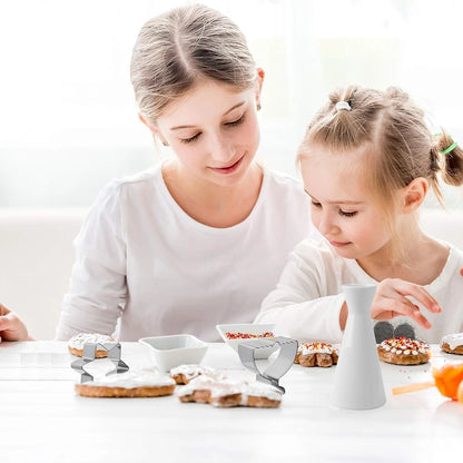 “3‑Pack Hanukkah Cookie Cutters – Menorah, Dreidel & Star Stainless Steel Set