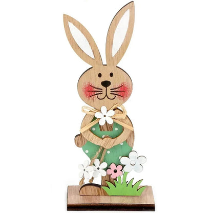 Wooden Easter Standing Rabbit – Spring Table Ornament Decor