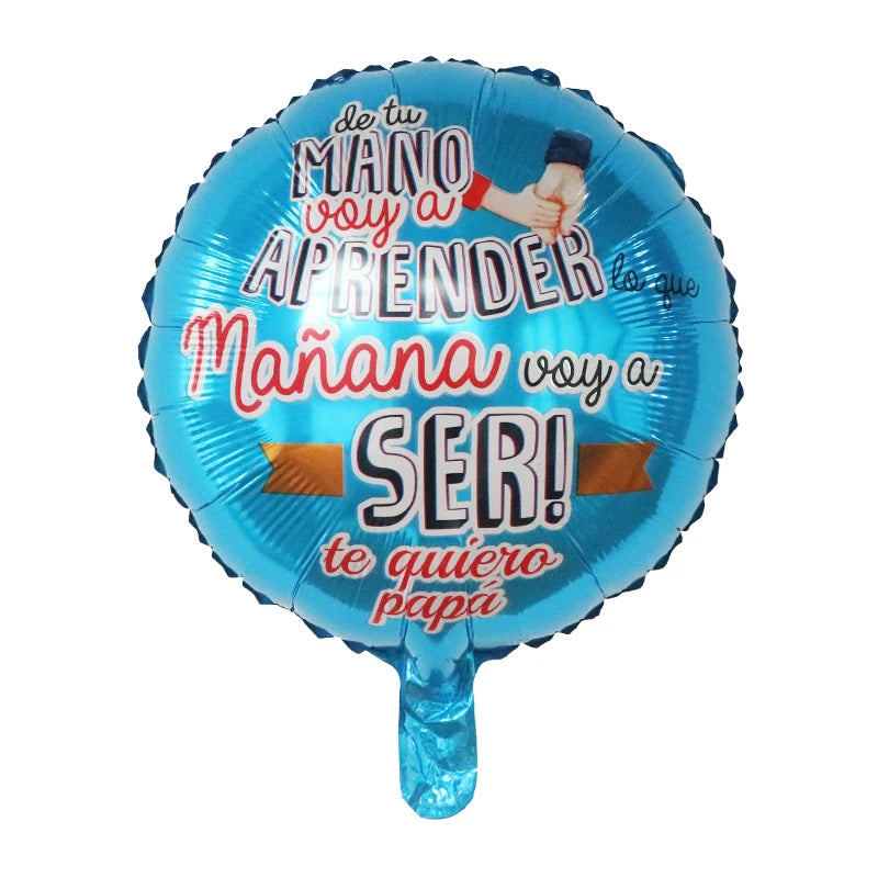 10pcs 18Inch Spanish English Happy Father's Day Foil Helium Balloon Feliz Dia Super Papa Air Globos Party Decoration Gift Baloes