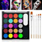 22 Color Face Body Painting Kit for Kids Adults,Face Paint Makeup Palette with Brush,Halloween Carnival Artist Cosplay Art Party