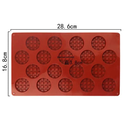 DIY Round Waffle Silicone Mold – Food‑Grade Chocolate, Candle & Baking Tool