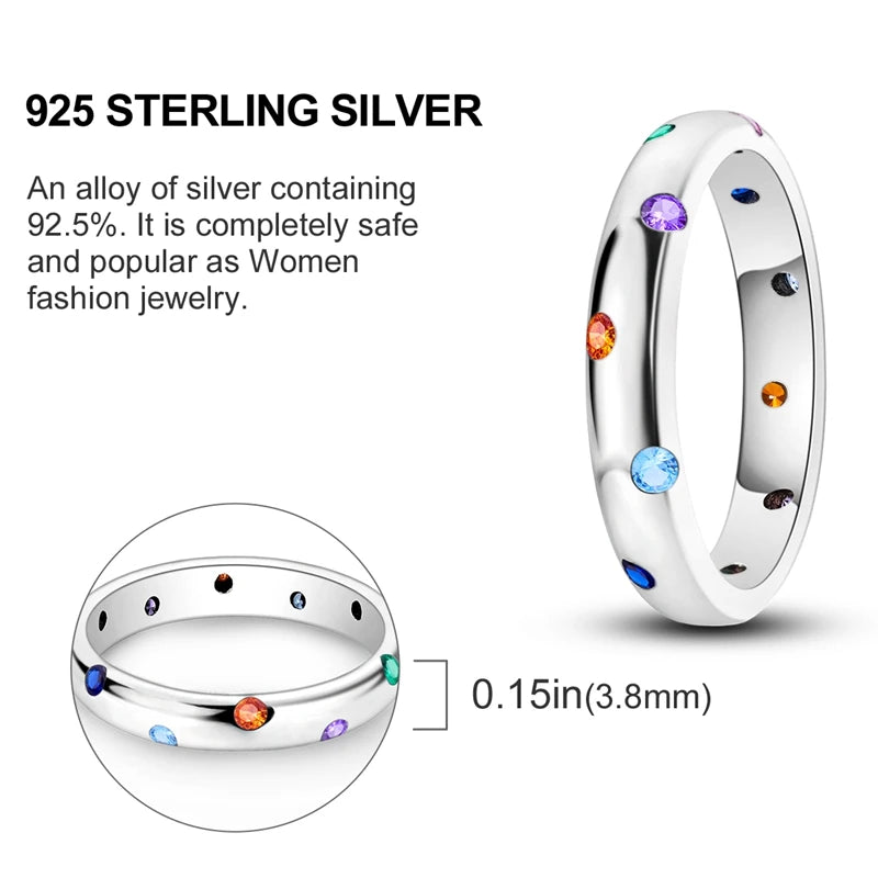 925 Sterling Silver Ring – Colorful Cubic Zirconia Women’s Wedding & Engagement Jewelry