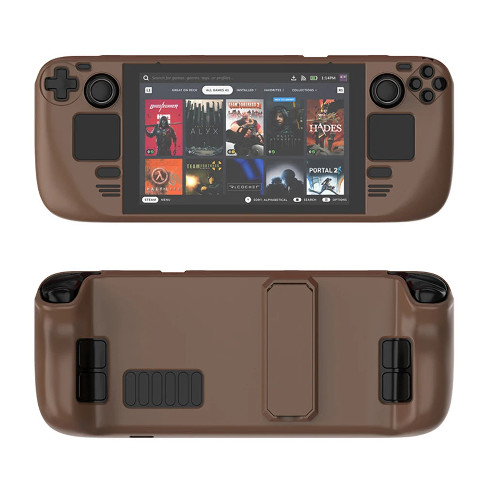 For STEAM DECK Game Console Cover Shell with Bracket Shockproof Protection Case Frame Protector Stand Non-slip Cover Game Parts