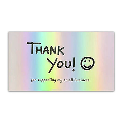 30pcs Thank You Card For Supporting Business Package Decoration "Gorgeous Thanks" Business Card Laser card Handmade With Love