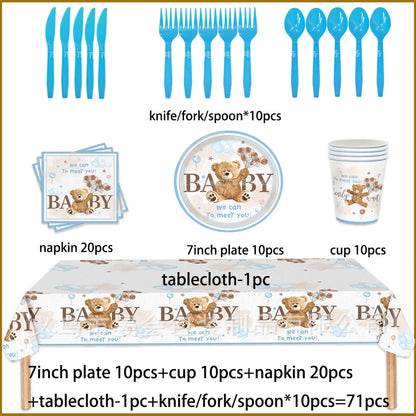 Teddy Bear Birthday Party Disposable Supplies