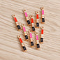 10pcs Mix Cute Enamel Women Lips Lipstick Charms Pendants for Jewelry Making Earrings Necklace Bracelets DIY Crafts Supplies