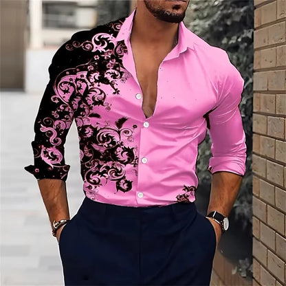 Men’s Casual Long Sleeve Button‑Up