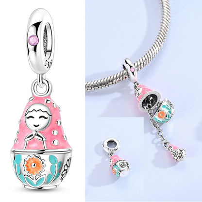 925 Sterling Silver Hot Sale 3D Openable Locket Bracelet Charm Bead Easter Pendant Fit Bracelet Necklace for Women DIY Gift