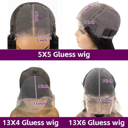 42 inches 13X4 HD Transparent Lace Straight Human Hair Wigs 13x6 Transparent Lace Frontal Wigs Pre Plucked Glueless Easy-Go Wigs
