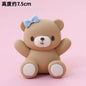 Cute Bear Ornament Cake Topper Pink Blue Cartoon Bear Soft Rubber Doll Boy Girl First Birthday Party Cake Decoration Baby Shower