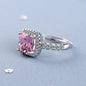 925 Sterling Silver Ring Fashion Pink Zircon High Quality For Women Rings Wedding Fine Jewelry Accessories Party Gift