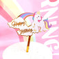 9‑Piece Unicorn Rainbow Cake Topper Set – Unicorn, Clouds, Stars & Happy Birthday Decorations for Girls’ First Birthday Party
