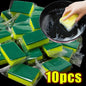 100/1Pcs Kitchen Dishwashing Soft Sponge Absorbent Clean Rub Pot Rust Scouring Pad Removing Kits Household Cleaning Brush Sponge