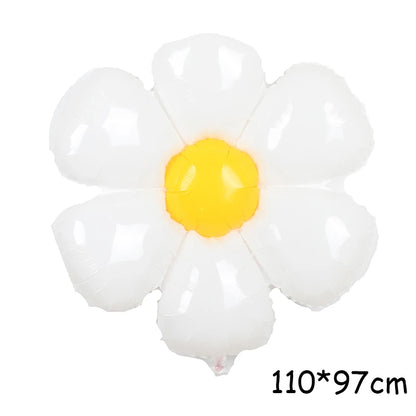 40‑Inch Yellow & White Macaron Daisy Number Foil Balloon