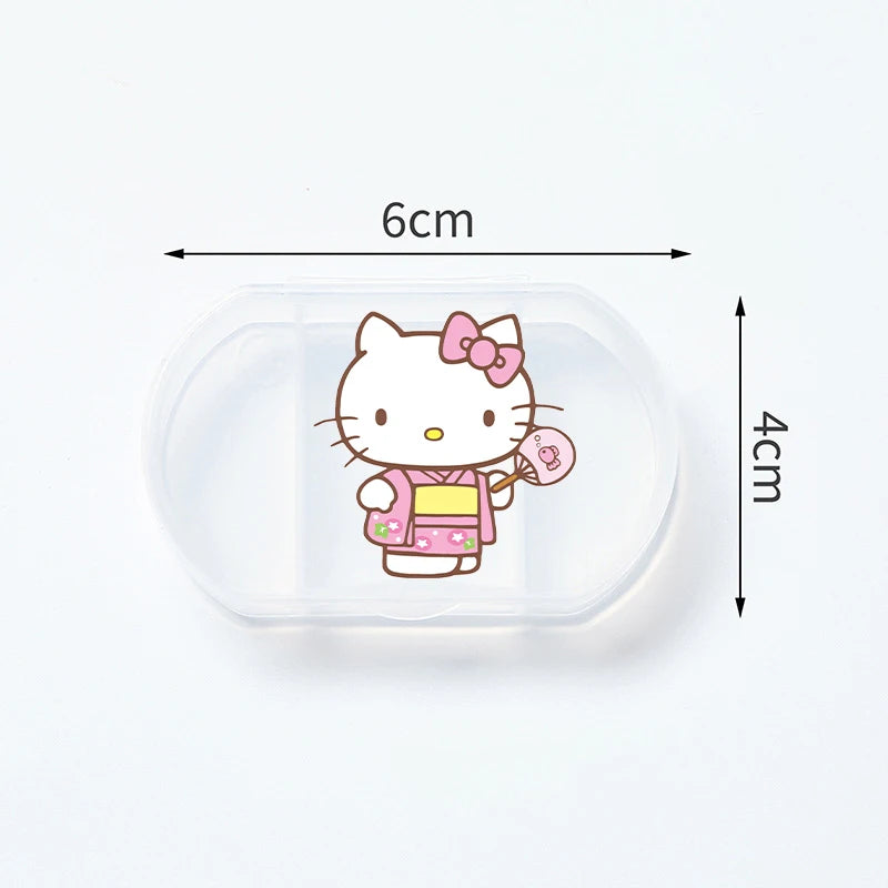 Cartoon Hello Kitty My Melody Plastic Pill Box Mini Tablet Case Anime Kawaii Portable Travel Medicines Storage Case Container