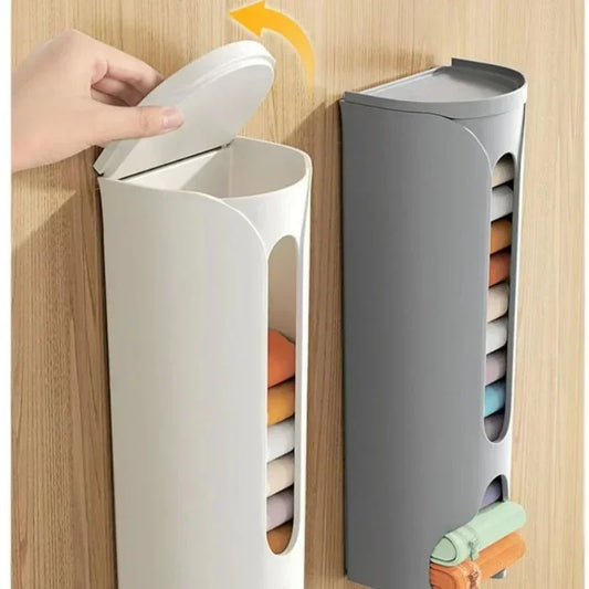 Wall-Mounted Storage Box - Closet Organizer for Underwear, Panties, and Socks, Self-Adhesive Home Garbage Bag Dispenser