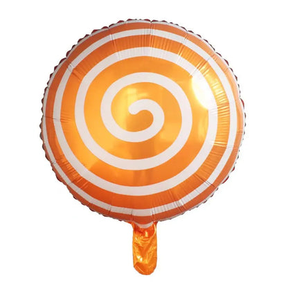 10pcs 18" Lollipop Swirl Foil Balloons – Candy Themed Round  Balloons for Birthday Party, Baby Shower, Carnival, Holiday Decor