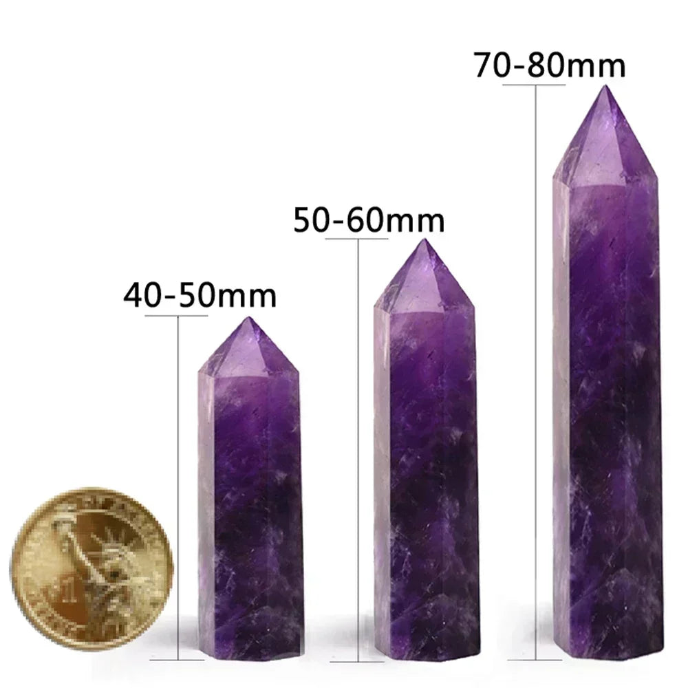 Natural Stone and Crystals Point Wand Rose Quartz Amethyst Home Decoration Mineral Stones Crafts