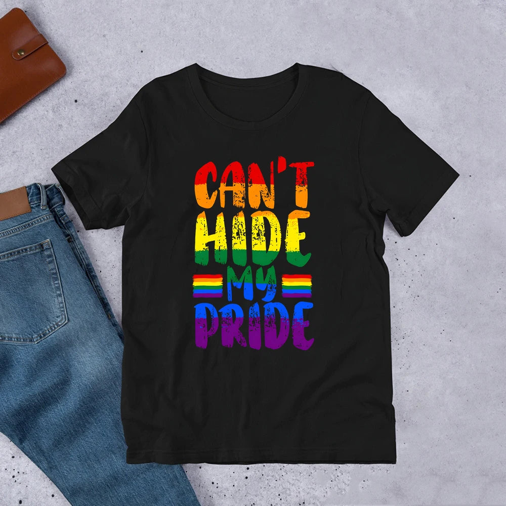 Rainbow Can't Hit My Pride Print Women Tshirt