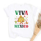 Viva Mexico Print Crew Neck T-shirt Summer Short Sleeve Casual Top Women's Mexican Flag Pattern T-shirt Clothes