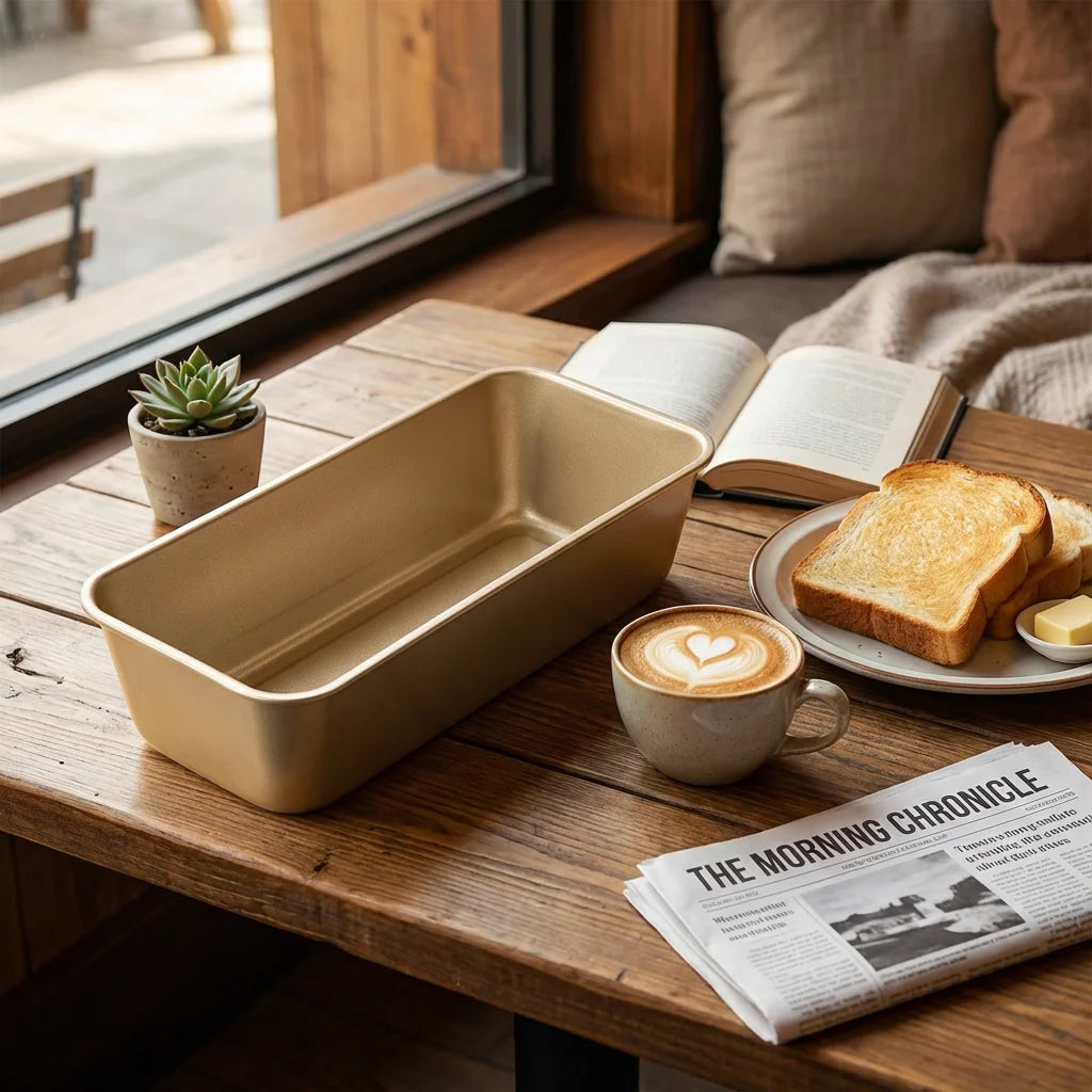 Golden Non‑Stick Toast Bread Pan – Durable Easy‑Clean Bakeware
