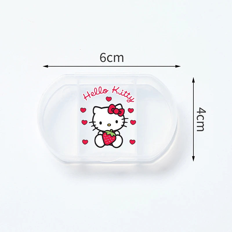 Cartoon Hello Kitty My Melody Plastic Pill Box Mini Tablet Case Anime Kawaii Portable Travel Medicines Storage Case Container