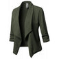 Women’s Waterfall Open‑Front Blazer – Asymmetrical Long Jacket