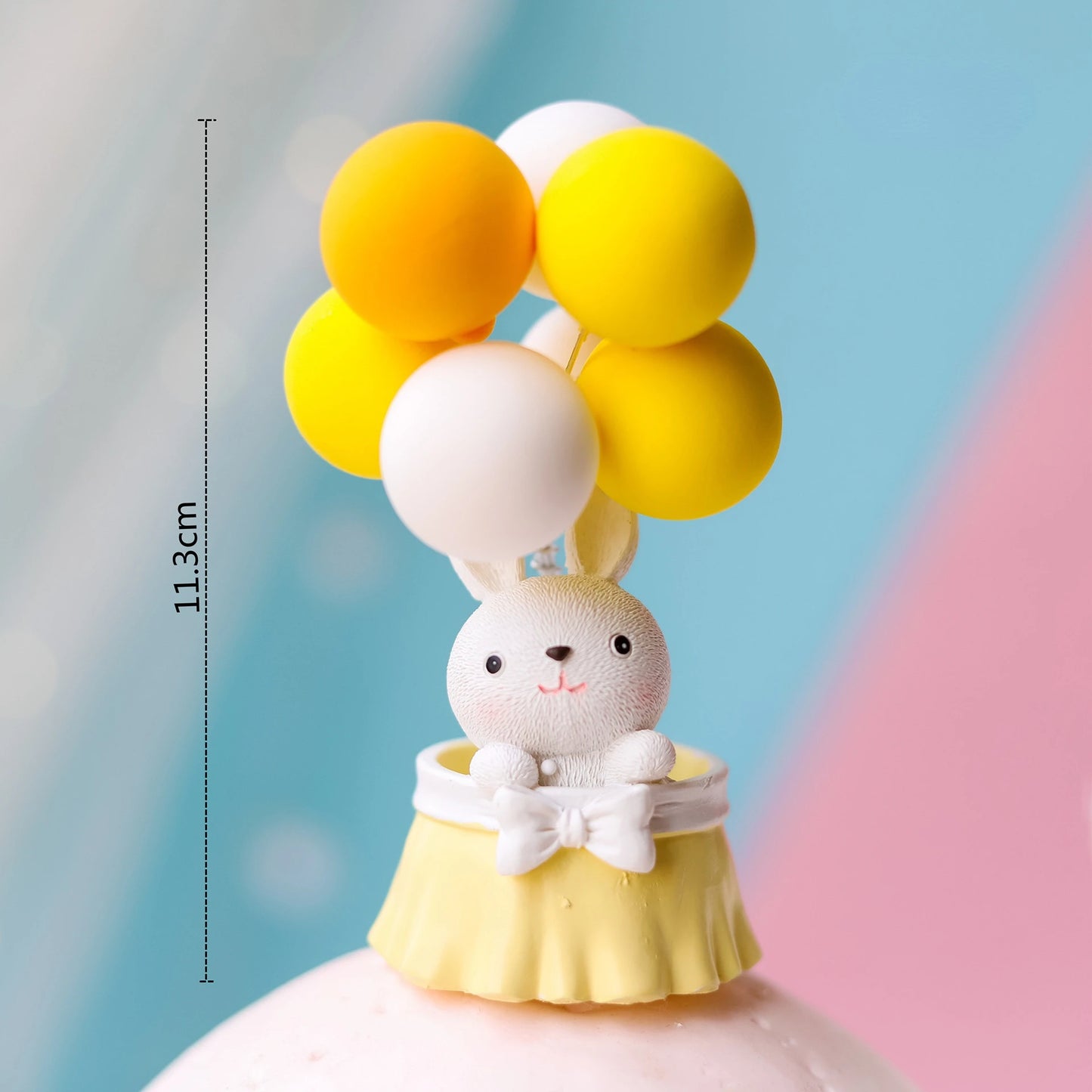 Cute Rabbit Balloon Ornaments Star Happy Birthday Cake Topper Easter Birthday Party Cake Baking Kids