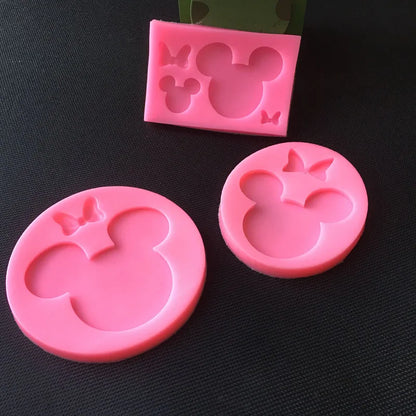 Mouse bow silicone sugar turning mold DIY chocolate biscuit mold pace cake decoration tool